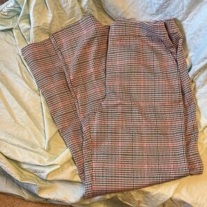 Crown & Ivy Women's Brown, gray, pink, and blue Patterned Flare Pants